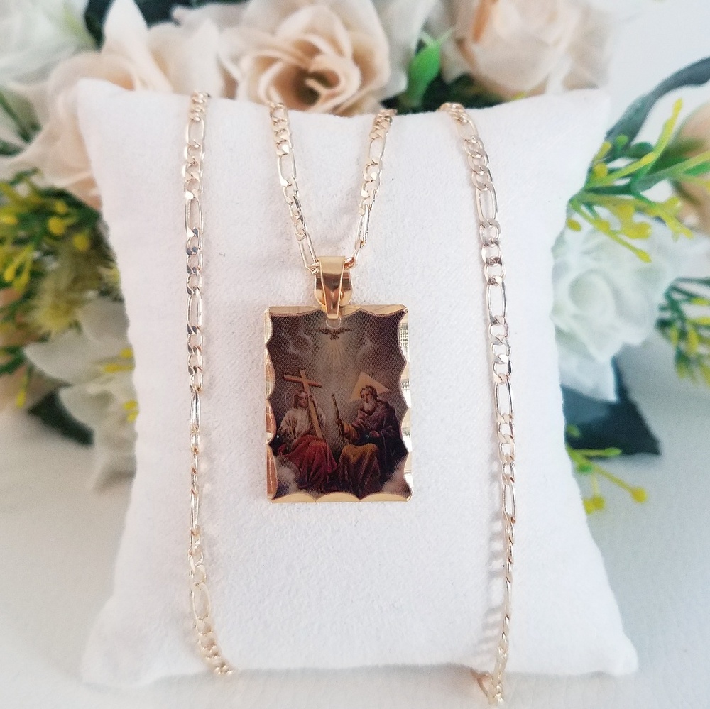 Trinity Picture Gold Plated Necklace